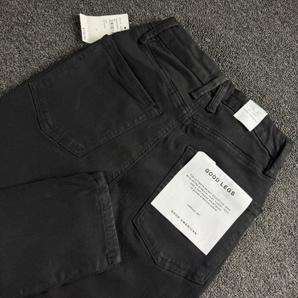 NWT Good American Good Legs Black Skinny Jeans Womens Size 4/27x29 *flaw